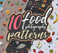 极品PS图案－10种无缝不同类型的食物效果：10 Food Photography Patterns